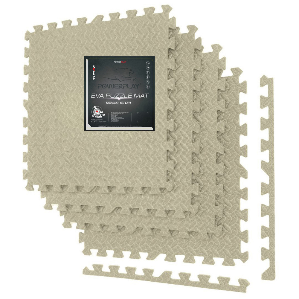 Мат-пазл (ластівчин хвіст) PowerPlay PP_4414 EVA Puzzle Mat 120x120x1.2 cм Оливковий Каменское - изображение 1