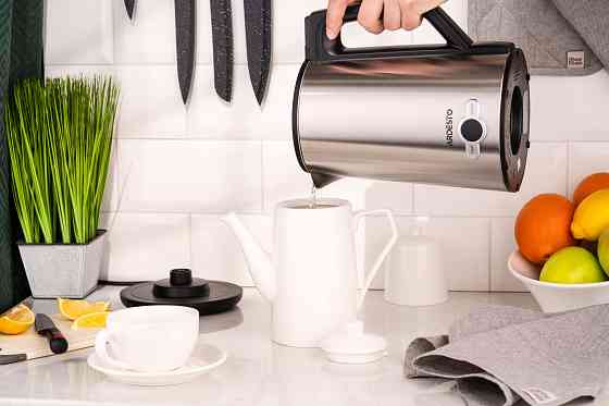 Електрочайник ARDESTO Steel Collection 1.7л, Strix, LED дисплей, подвійні стінки, сріблястий Киев