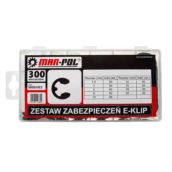 Набор Е-образных стопорных колец 300 шт в кейсе Mar-Pol (M66483) Нововолынск