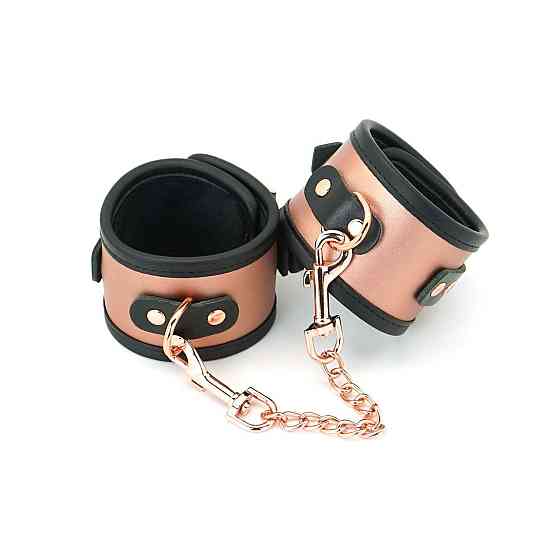 Поножі Liebe Seele Rose Gold Memory Ankle Cuffs, натуральна шкіра, рожеве золото Sex Aura Київ