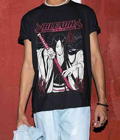 Футболка чоловіча з аніме принтом Бліч оверсайз (S/M/L) Чорний AnimeJ1201 Дніпро