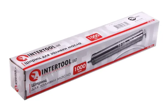 Шприц для залива масла Intertool 1000мл со шлангом и трубкой Винница