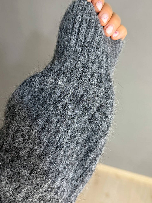 Свитер женский A-N 3321 оверсайз с мысом длинный крупная вязка темно-серый, темно-серый, one size Киев - изображение 13