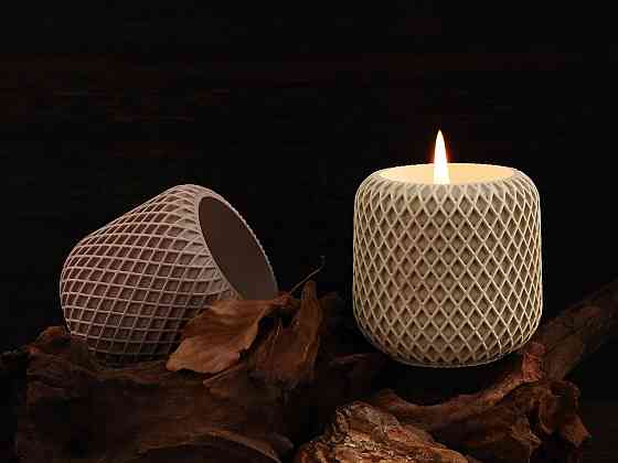 Силиконовая форма для подсвечника из смолы,глины,воска  72 х 70 мм 