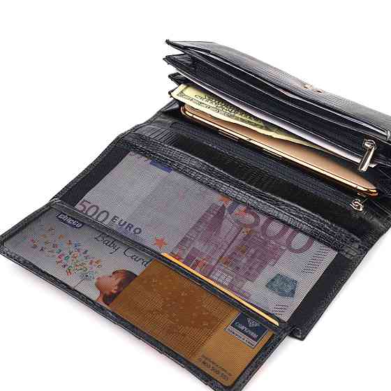 Привабливий жіночий гаманець із монетницею Чорний (CANPELLINI) Київ