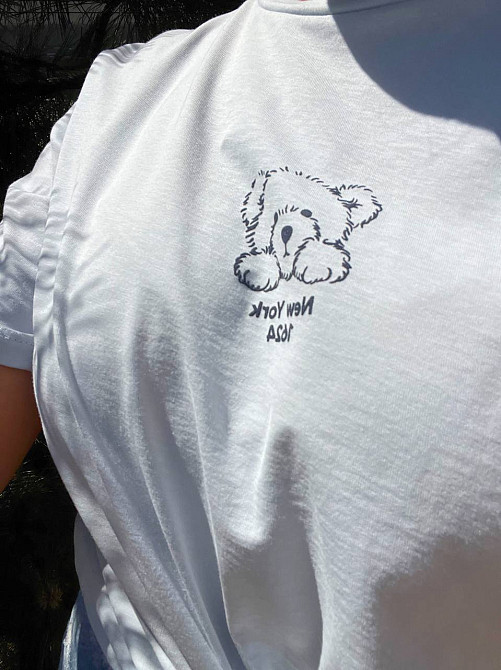 Футболка жіноча Pepper&mint AF24-23 принт ведмедик попереду аква, аква, M Київ - фото 8