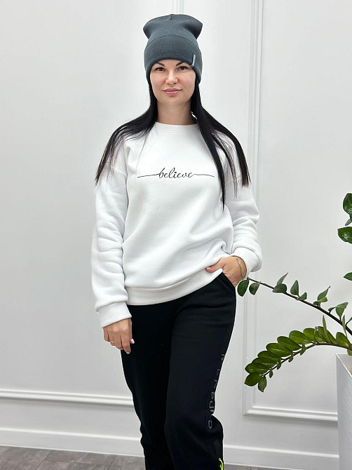 Жіночий світшот на флісі "Image" Турція оптом | Батал Київ - фото 5