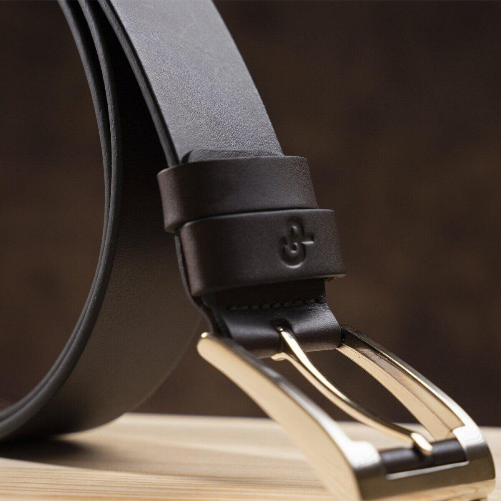 Мужской элитный кожаный ремень GRANDE PELLE 00776 Коричневый Киев - изображение 5