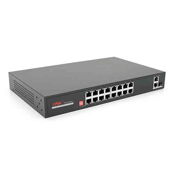 16ты портовый PoE коммутатор с автоперезапуском ONV-H1016PLD 16хРое 100Мбит + 2хUplink 1000Мбит + 1хSFP 1000Мбит, до 250м, Киев