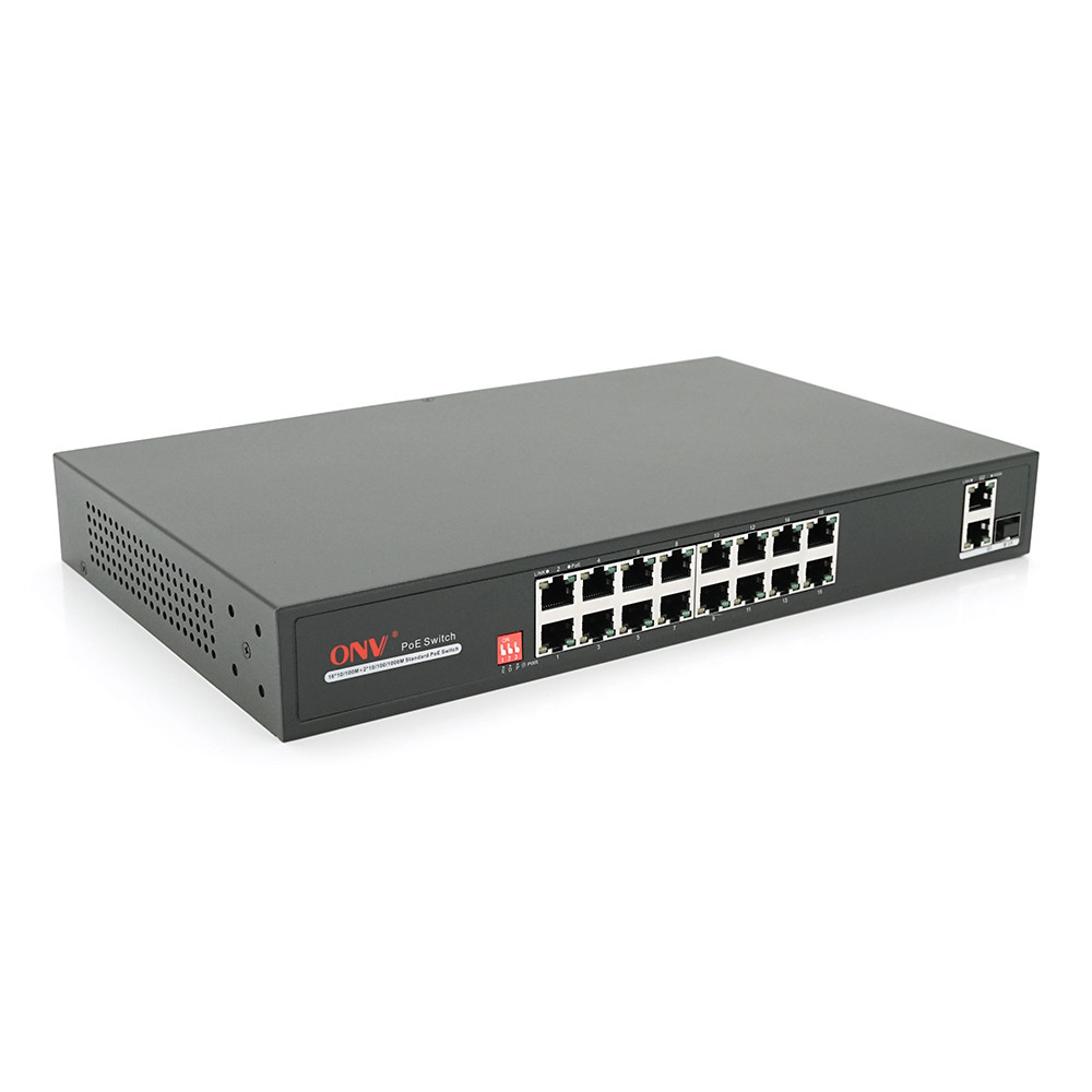 16ты портовый PoE коммутатор с автоперезапуском ONV-H1016PLD 16хРое 100Мбит + 2хUplink 1000Мбит + 1хSFP 1000Мбит, до 250м, Киев - изображение 1