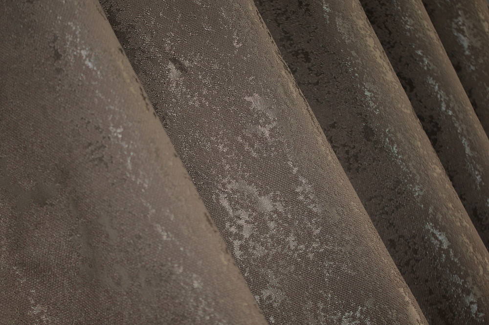 Комплект штор на люверсах VR-Textil Льон мармур Pavliani № 1372ш 150х250 см 2 шт Какао (37-0053) Київ - фото 6