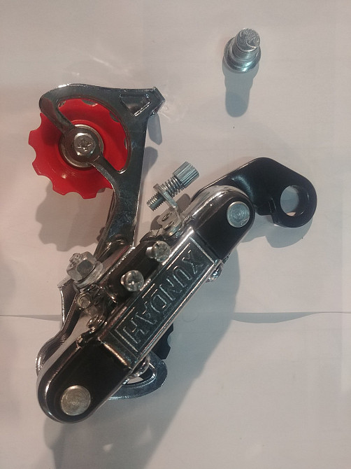 Перемикач швидкостей велосипеда задній (кріплення на наконечник) (малий ролик) Мукачево - фото 1