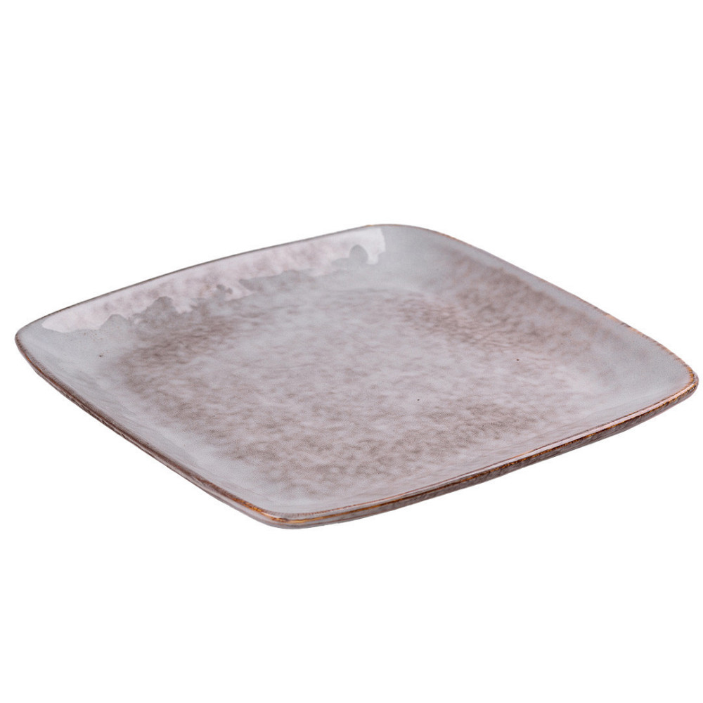Бежевая квадратная фарфоровая тарелка 26.5 см Киев - изображение 3