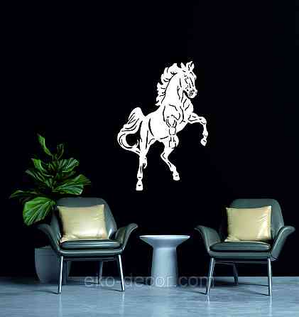 Декоративное настенное Панно «Лошадь», Декор на стену 90*63 см, Белый Киев
