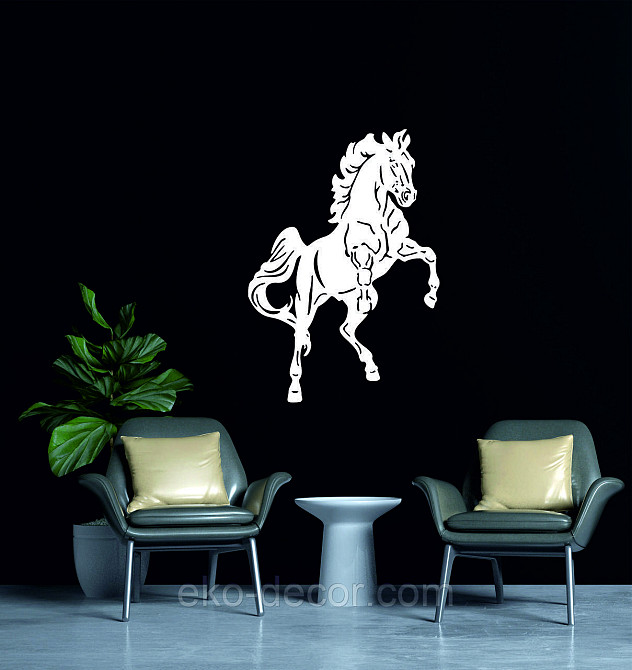 Декоративне настінне Панно «Лошадь», Декор на стіну 90*63 см, Білий Київ - фото 3