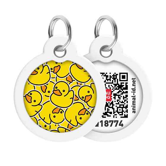 Адресник для собак и кошек металлический WAUDOG Smart ID с QR паспортом, рисунок 