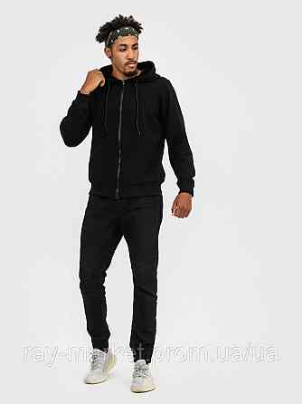 Худі базове на блискавці утеплене Ray Basic чоловіче чорне (U0405LM-Black) 3XL Київ