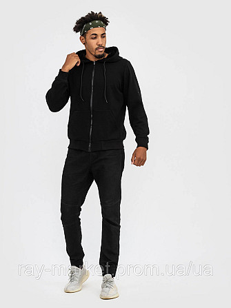 Худі базове на блискавці утеплене Ray Basic чоловіче чорне (U0405LM-Black) 3XL Київ - фото 5