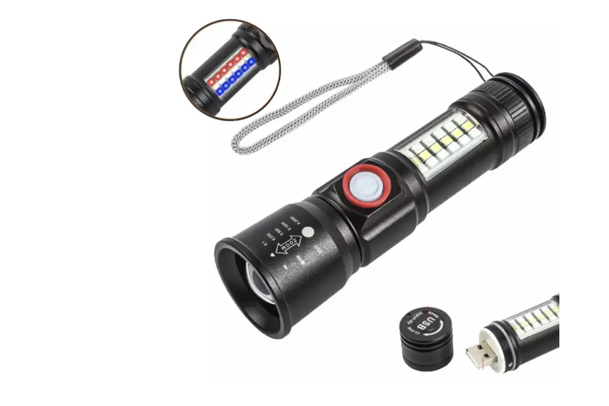 Ручной фонарь SY-1903C-P50+SMD+RGB, Li-Ion аккум. ЗУ USB, zoom Днепр - изображение 1