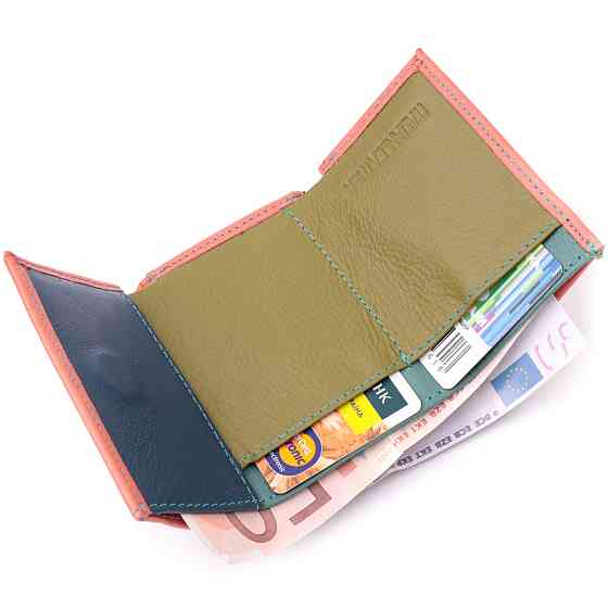 Невеликий гаманець для модниць із натуральної шкіри ST Leather 19505 Помаранчевий Київ