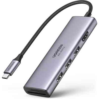 Концентратор Ugreen USB3.1 Type-C to HDMI 4K60Hz/USB 3.0х2/SD/TF/PD 100W 5-in-1 CM511 (60383) Винница