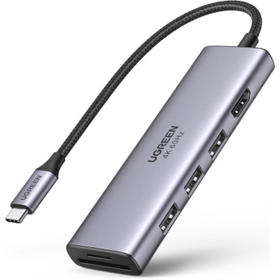 Концентратор Ugreen USB3.1 Type-C to HDMI 4K60Hz/USB 3.0х2/SD/TF/PD 100W 5-in-1 CM511 (60383) Винница - изображение 1