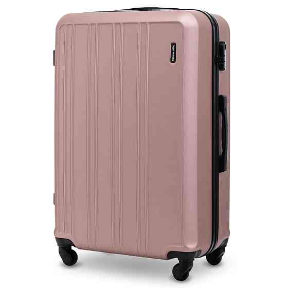 Валіза пластикова WINGS HRR01 велика 75 см золотисто-рожева Київ