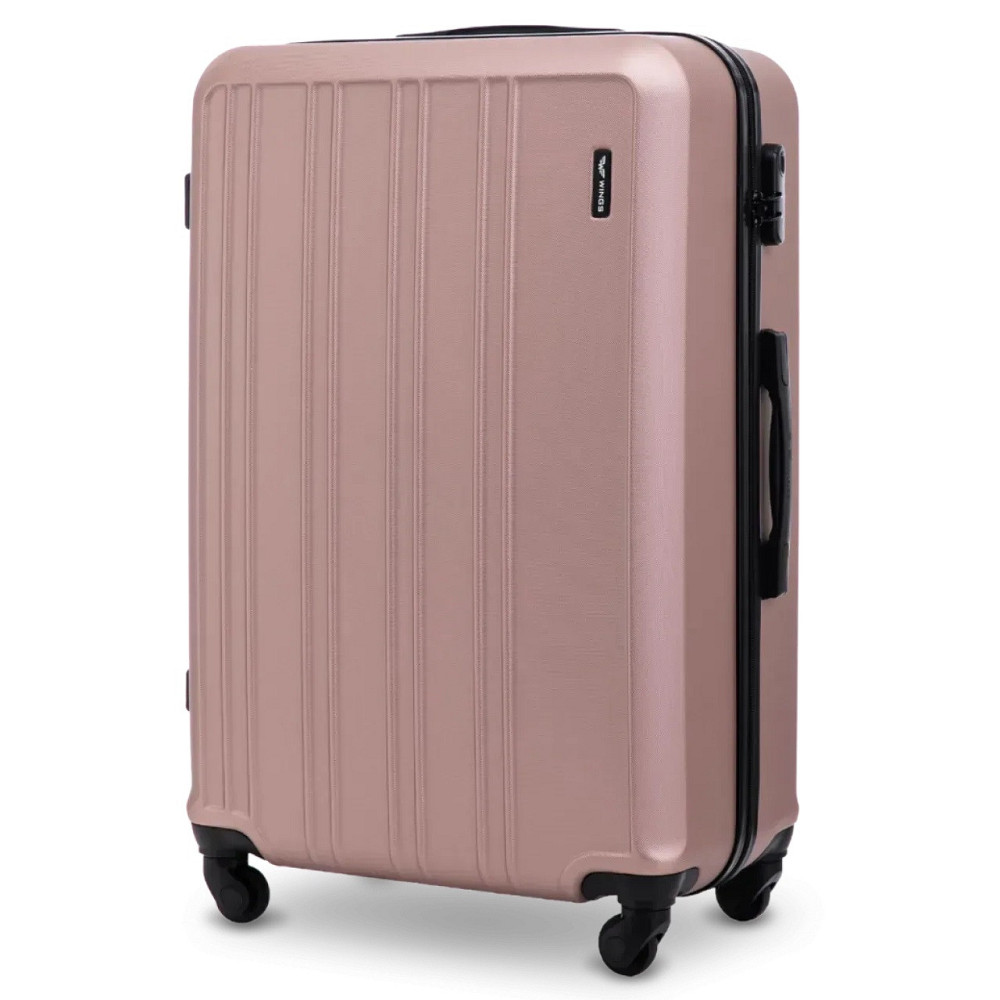 Валіза пластикова WINGS HRR01 велика 75 см золотисто-рожева Київ - фото 1