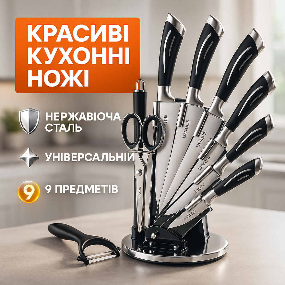 Бюджетные кухонные ножи UNIQUE UN-1834, Китайские кухонные ножи, Кухонный нож из стали нержавейки AQ-57 Львов - изображение 20