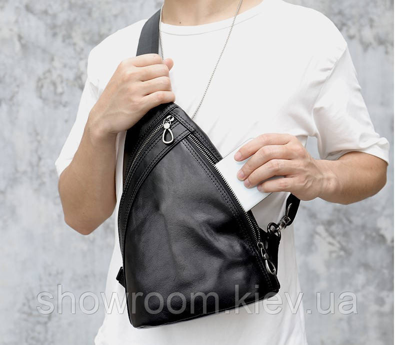 Чоловічі сумки на груди (слінг), бананка Leather Collection (9918) Київ - фото 1