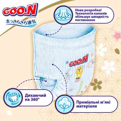 Підгузки GOO.N Premium Soft Трусики 9-14 кг Розмір 4 L 44 шт (F1010101-157) Вінниця