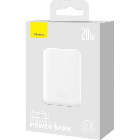 Зовнішній акумулятор Baseus Magnetic Mini Wireless Fast Charge Power Bank 10000mAh 20W White Київ