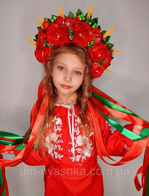 Віночок український жовто-блакитний сценічний зі стрічками Кривий Ріг - фото 9