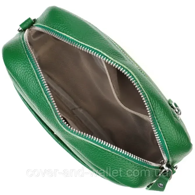 Модная женская сумка кросс-боди из натуральной кожи зеленого цвета Leather Collection Киев - изображение 5
