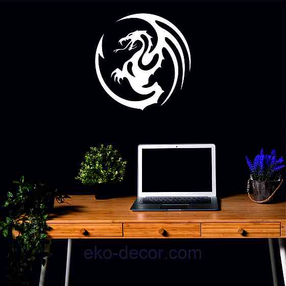 Декоративное настенное Панно «Дракон» Декор на стену 90*90 см, Белый Киев