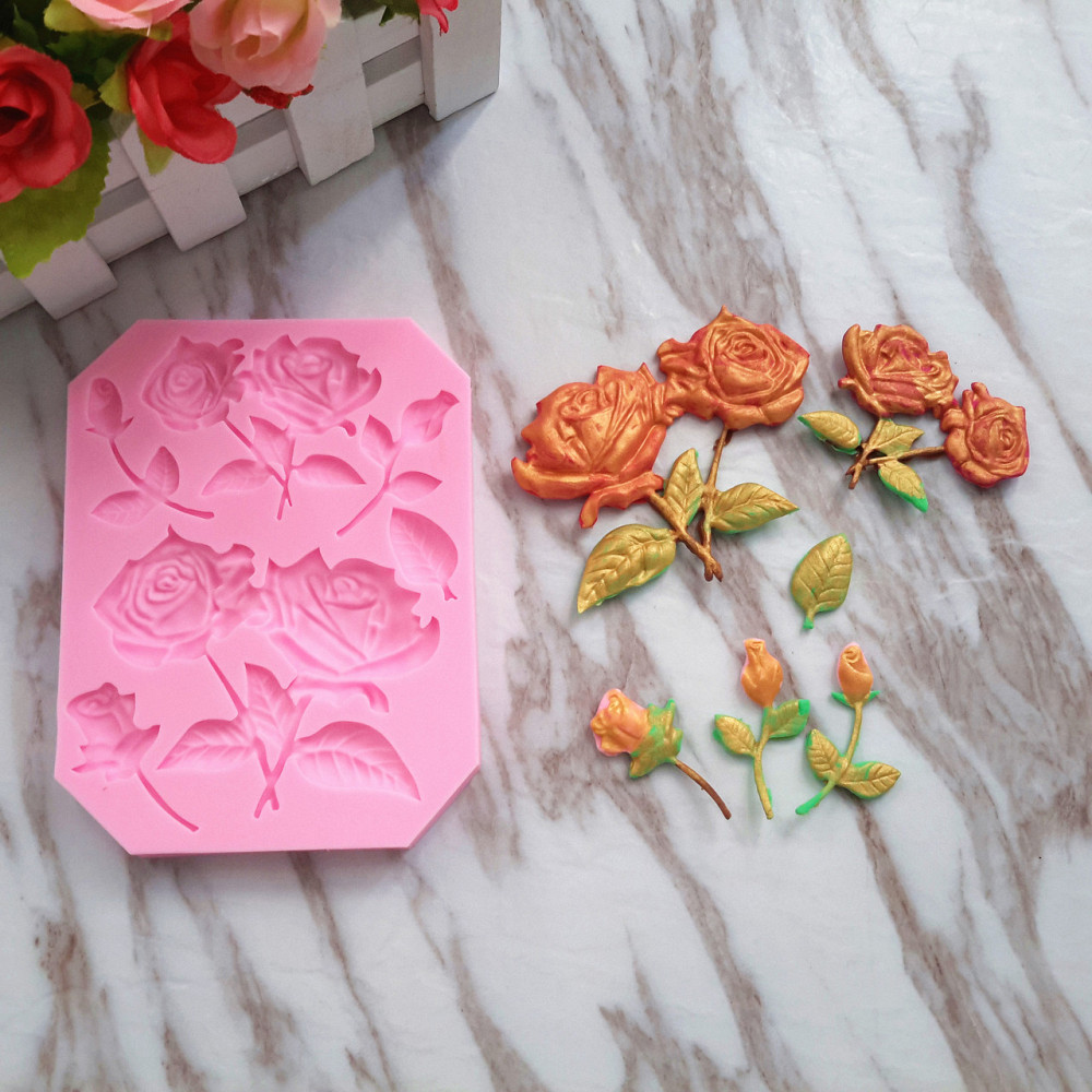 Молд силіконовий Троянди 119 на 90 мм рожевий Київ - фото 7