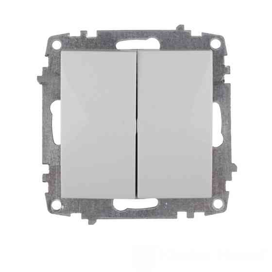 Механізм вимикача подвійного, Enzo  білий Дніпро