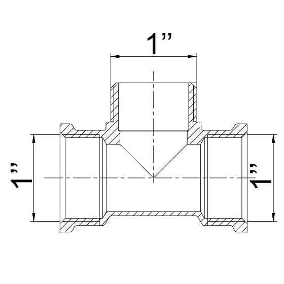 Трійник 1″ВЗВ латунний 232-1Б Киев