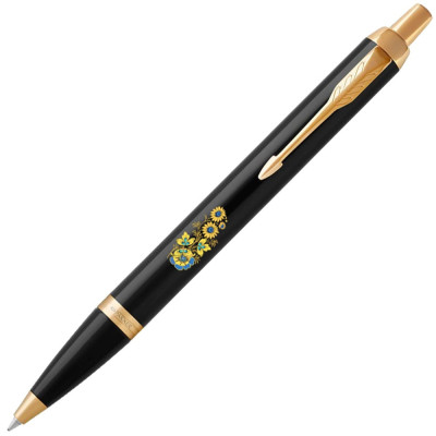 Ручка шариковая Parker IM 17 UKRAINE Black GT BP Цветы (22032_T1050u) Винница - изображение 3
