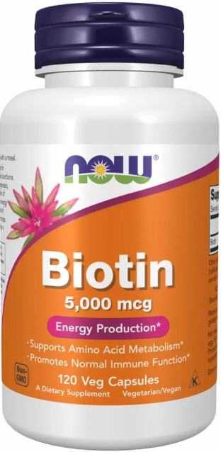 Биотин для волос Now Foods Biotin 5000 120 vcaps Киев - изображение 1