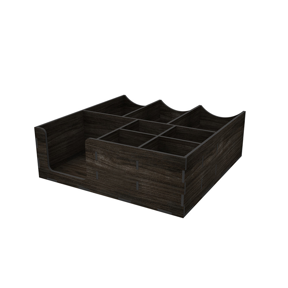 Органайзер EKOSTAR дерев'яний венге з отворами для кришок 30х30 Київ - фото 1