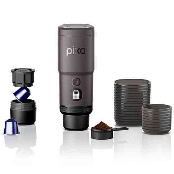 Портативна електрична еспресо-кавоварка Wacaco Pixapresso для меленої кави та капсул, темний бурґунд Київ