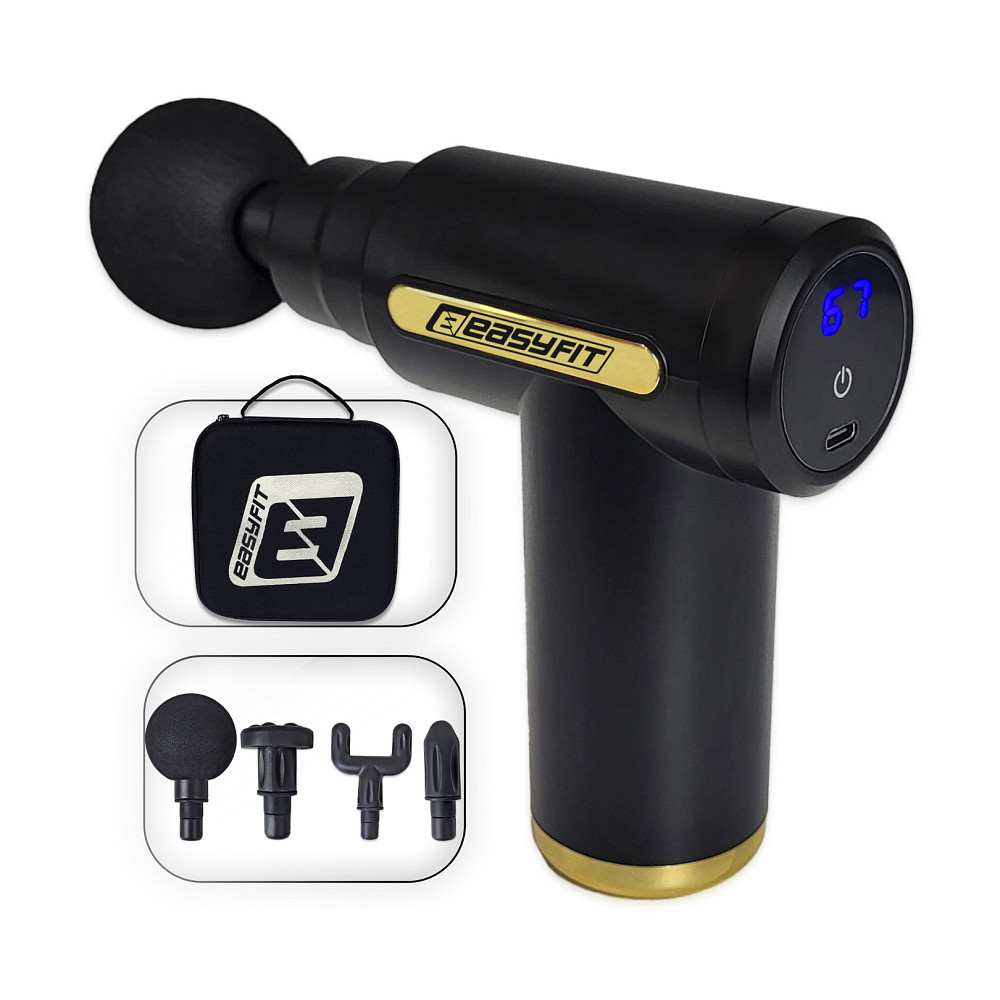 Перкусійний масажер для тіла EasyFit Pulse Mini 4 насадки, 6 режимів Коломыя - изображение 1