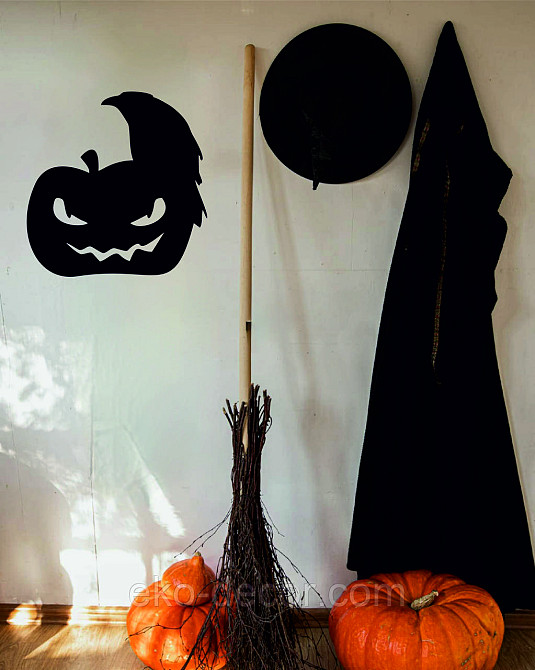 Декоративне настінне Панно «Хелловін - гарбуз і ворон», Декор на стену Київ - фото 5