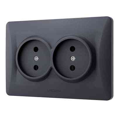 Розетка Videx_ BINERA 2ая черн (VF-BNSK2-BG) Винница