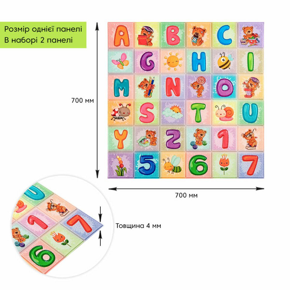 Набор панелей стеновых 3D 700х1400х4мм Алфавит (2шт) SW-00002352 Киев - изображение 5