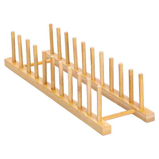 Yiwu Підставка для тарілок та кришок 45×11×9.5 (см) дерев'яна на кухню HB-40-14 Київ