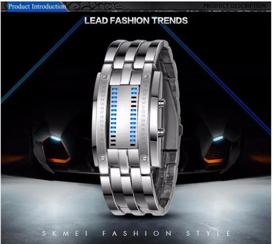 Уникальные бинарные мужские часы Skmei 0926 (Серебристый) Киев