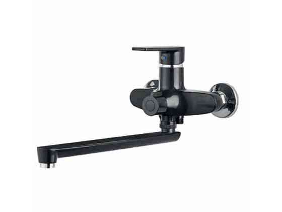 Смеситель Настенный черный OSCAR-006 EURO SET BLACK (со шлангом, лейкой и кроншт.) ТМ PLAMIX Киев