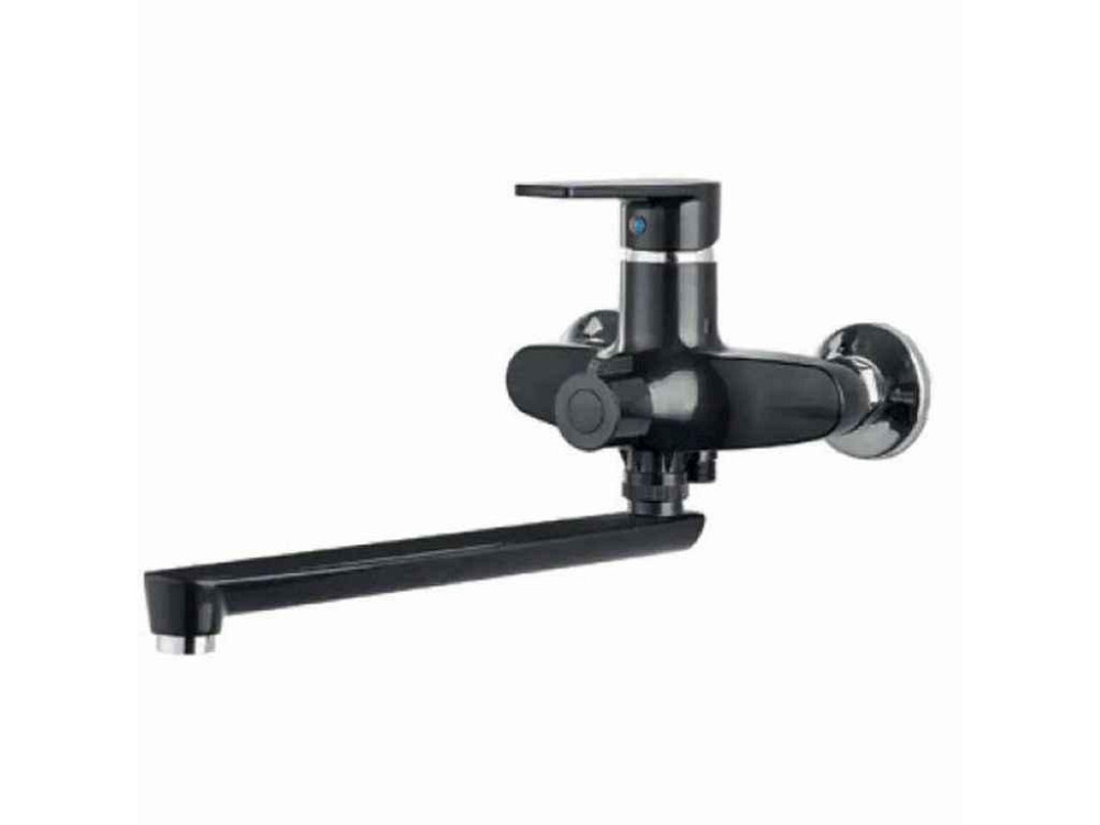 Смеситель Настенный черный OSCAR-006 EURO SET BLACK (со шлангом, лейкой и кроншт.) ТМ PLAMIX Киев - изображение 1